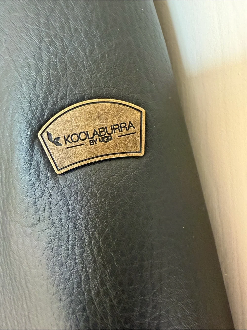 Koolaburra Black Faux Leather Jacket with Brown Sherpa Trim